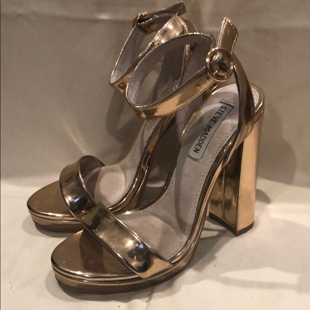 Rose gold chunky heels
